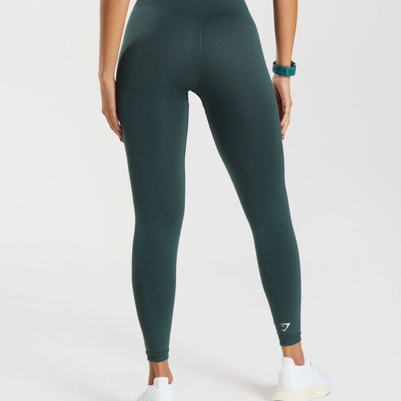 GYMSHARK VITAL SEAMLESS 2.0 LEGGINGS - Small, Woodland Green Marl - Picture 2 of 8